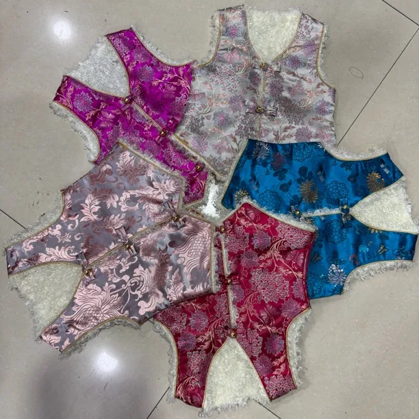 男女通用常规马甲碎花花边复古藏族蒙古族男女童坎肩幼儿马甲