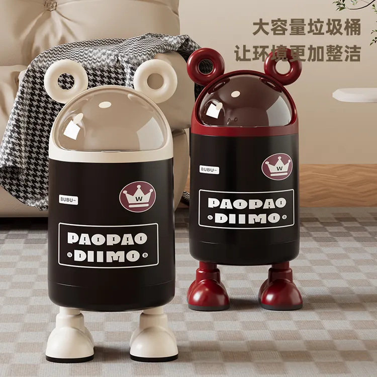 客厅太空人垃圾桶家用带盖高颜值穿衣机器人可爱造型大号垃圾桶