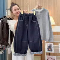 【水洗棉软牛仔】加绒不加绒秋冬男童棉牛仔韩版休闲裤童裤大童