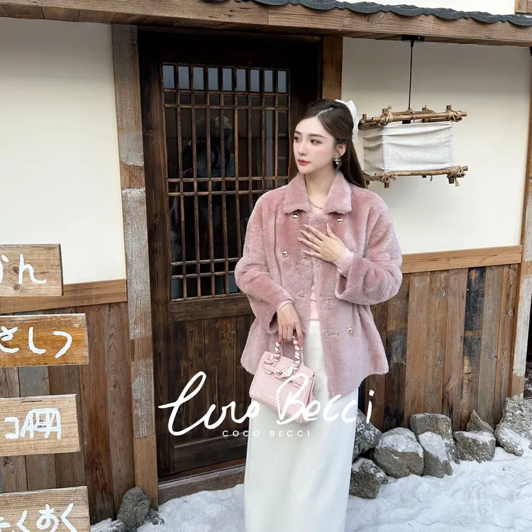 COCO BECCI【甜梦之境】进口羊毛革双面穿皮毛一体外套CFJJD300374