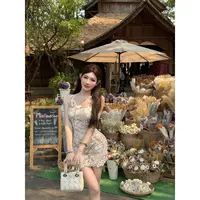 粉红PINK丨“纯欲舒适区”设计感纯欲风网纱拼接连衣裙LWJ25A1Q899