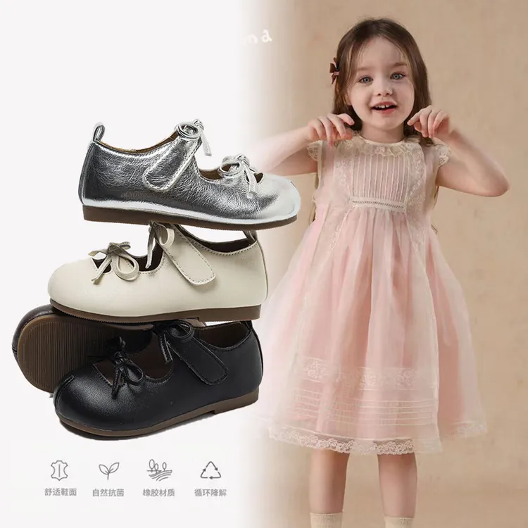 春秋女宝宝南法公主风鞋舒适精致防滑软底学步鞋蝴蝶结魔术贴2312