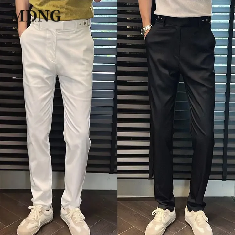 MDNG潮牌男士小脚弹力夏季潮流百搭时尚休闲男装轻奢速干直筒西裤