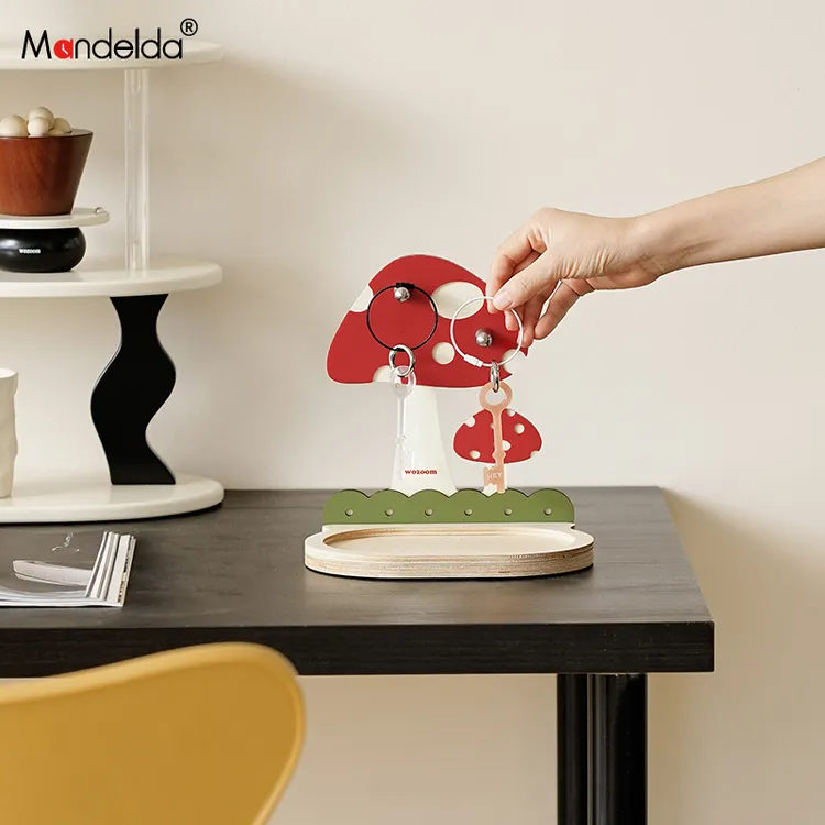 Mandelda入户玄关钥匙挂钩收纳整理盒蘑菇创意托盘置物架桌面摆件
