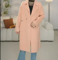 M901时尚洋气高端长款气质百搭双面呢外套休闲秋冬韩版宽松冬季