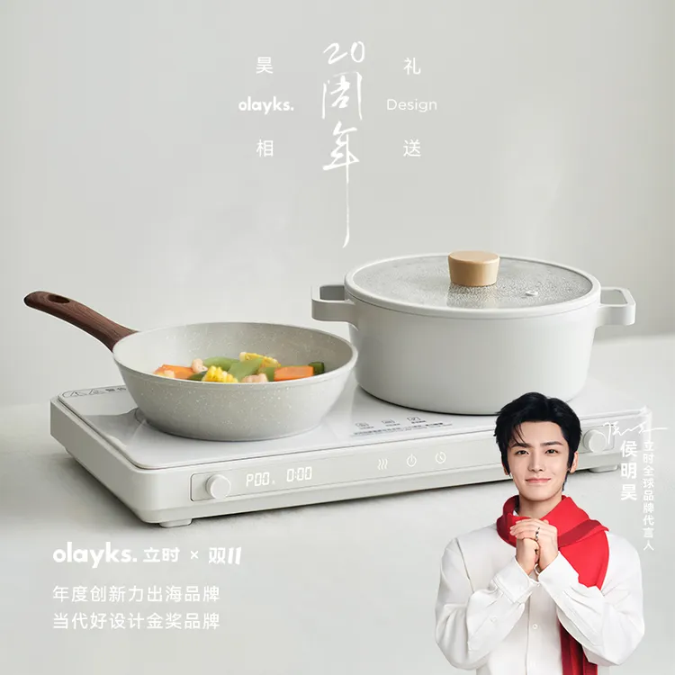 olayks立时双灶电磁炉家用大功率爆炒多功能火锅炒菜一体2025新款