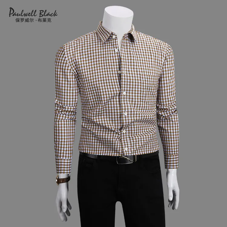 格子衬衫男款长袖加厚保暖秋冬季磨毛男装高级感休闲纯棉男士衬衣