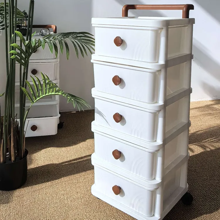 小推车置物架抽屉零食架子家用可移动多层收纳架防尘储物柜整理架