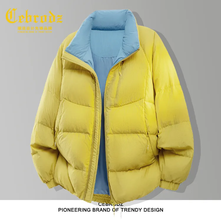 法国Cebrodz户外轻量化立领男士羽绒服冬季中老年爸爸百搭男外套