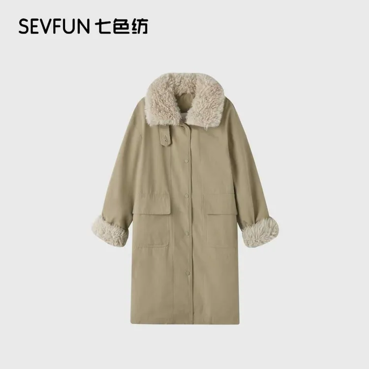 【陈西贝专属】七色纺防风长款设计师中长款极简风女休闲风秋冬白鸭绒QSF-2015