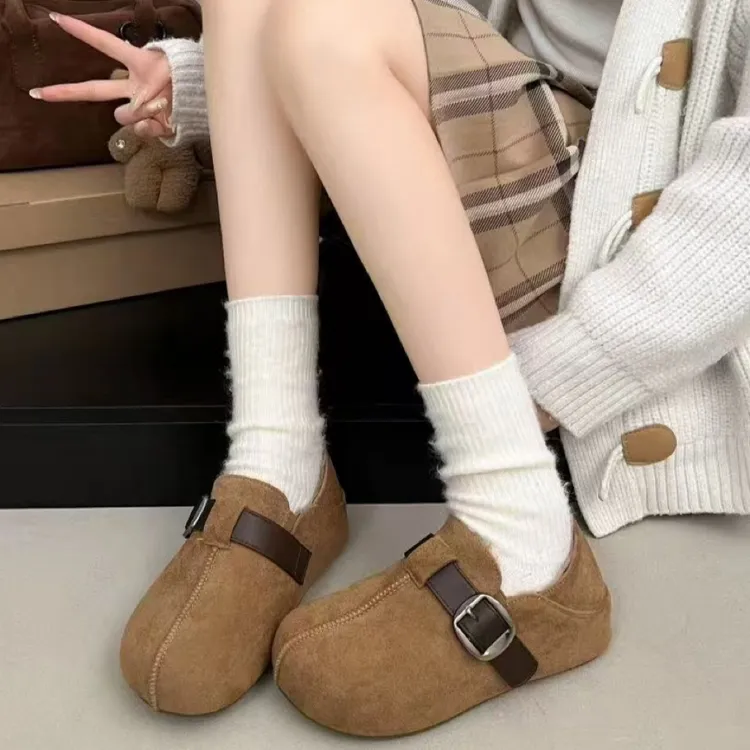 小敏家 主播自留款 巨好穿 巨巨巨软  厚底内增高两穿花生勃肯鞋