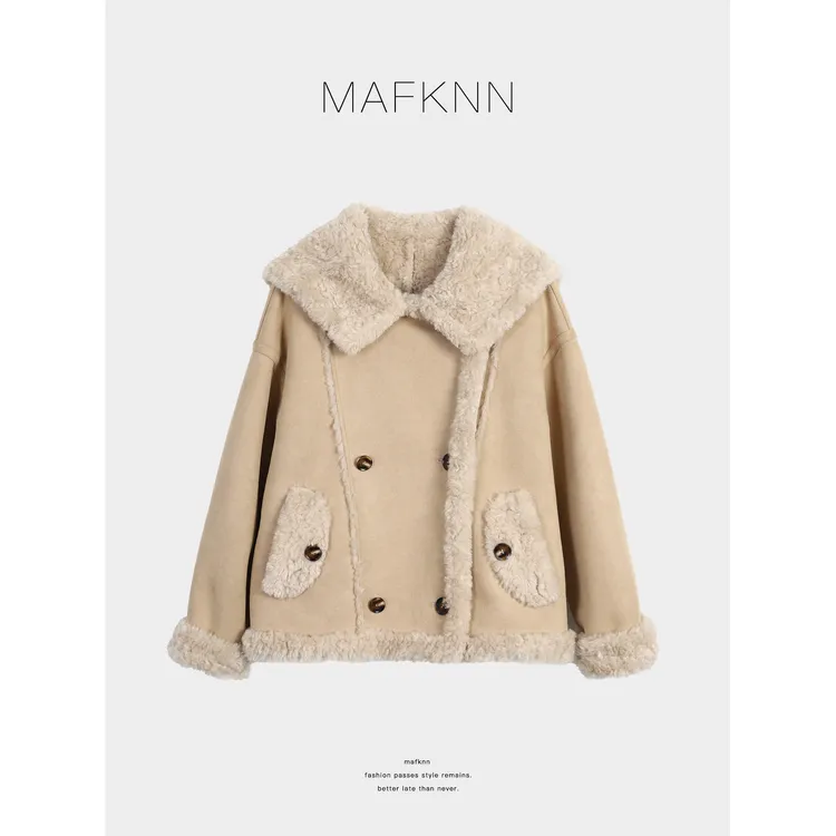 MAFKNN/玛肯时尚休闲简约纯色百搭冬季外套MK13812