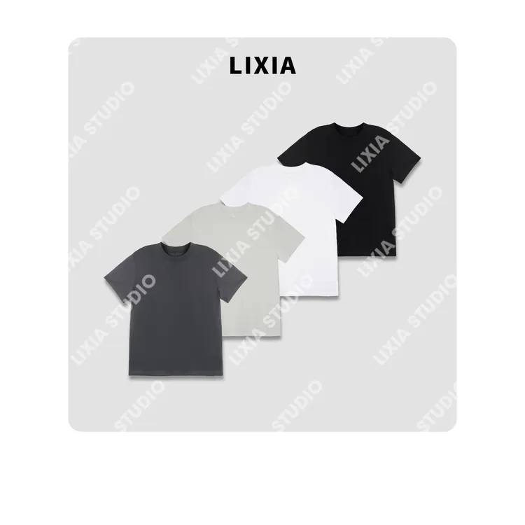 LIXIA【五子棋】韩版圆领纯色薄款百搭必备夏日T恤-D7227