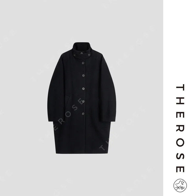 之柔【午夜飞行】进口强缩羊毛高级感长款大衣秋冬保暖茧型女士外套