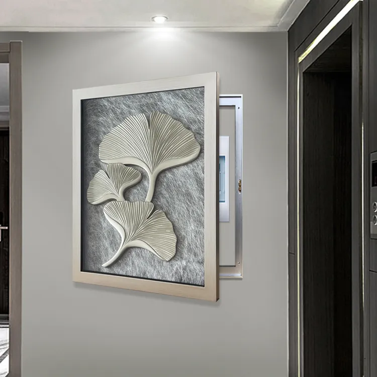 电表箱装饰画雕刻立体画强弱电箱遮挡画新款简约现代轻奢画银杏叶