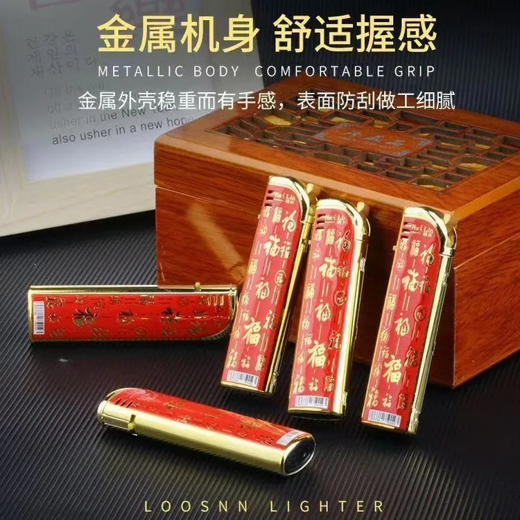 爆款金属打火机防风加厚打火机防爆蓝色火焰直冲打火机定制广告