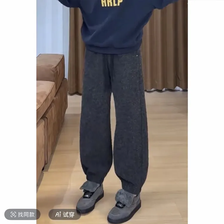 (在仓发货+运费险)新款束脚裤子卫裤宽松阔腿裤加厚哈伦裤女秋冬