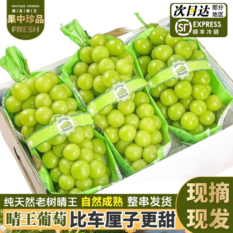 顺丰【5斤果王】次日达阳光玫瑰晴王葡萄新鲜美味头茬脆甜爽口Z
