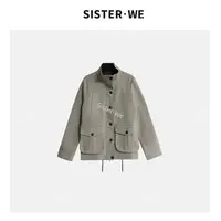 薇姐【轻境】Sister·We百搭法式气质纯色立领单排扣夹克外套8301
