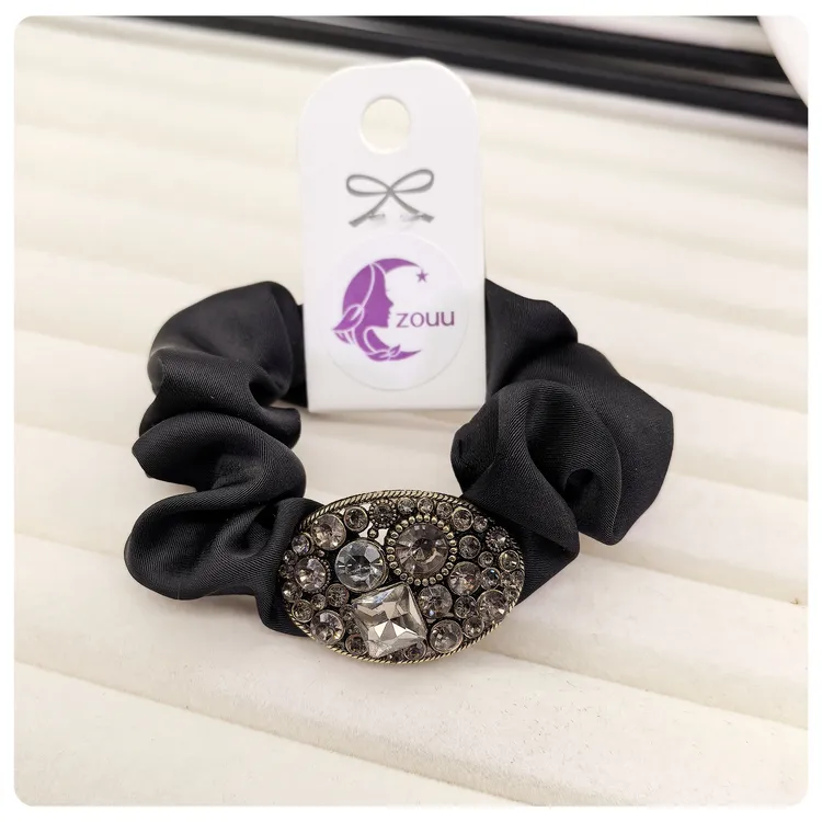 ZOUU韩国高级感水钻大肠发圈2024年新款精致头绳皮筋女扎马尾发圈
