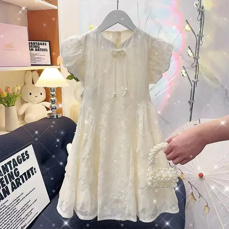 女童短袖连衣裙夏季薄款儿童大童装网红炸街女孩洋气韩版公主裙子