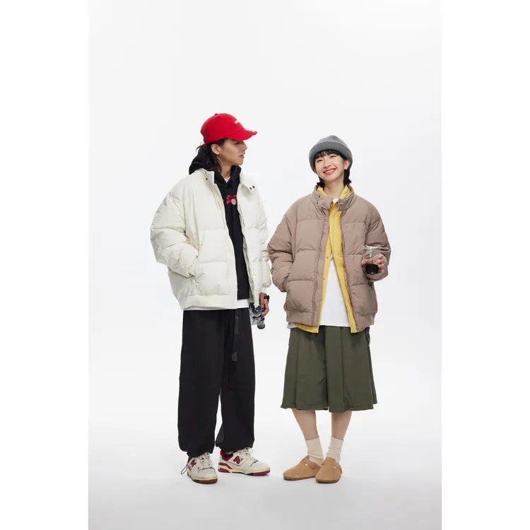 秋冬装夹克式90白鸭绒羽绒服休闲棒球领机车羽绒服3254