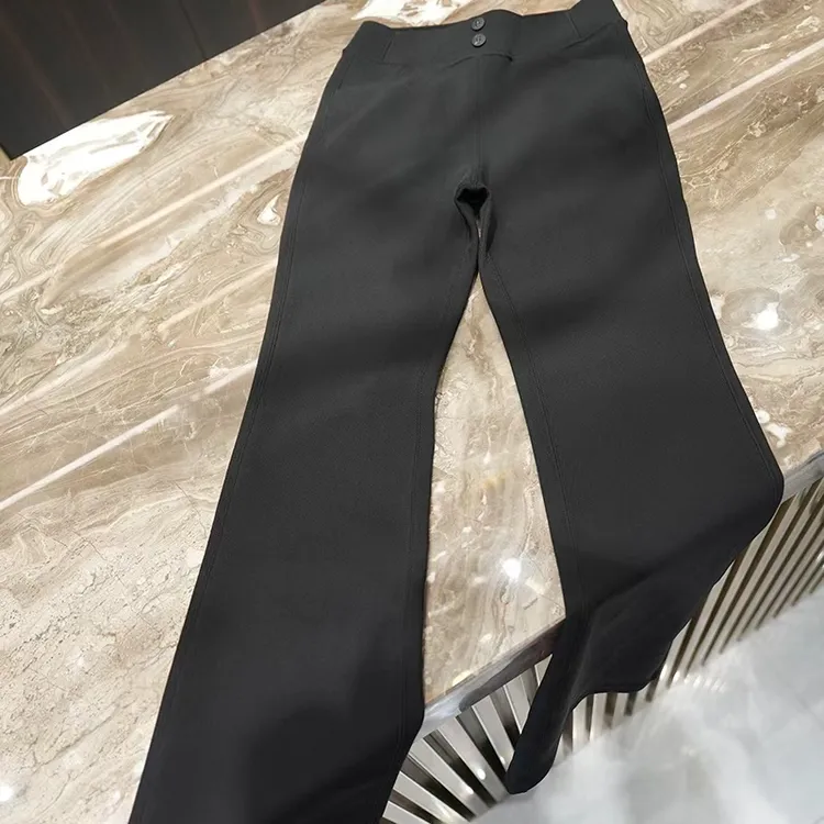 名港-【小黑裤】加绒加厚显瘦百搭微喇裤 2501