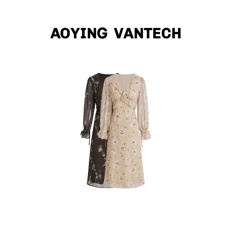 AOYING VANTECH【荒野肌理】出游约会C位仙系浪漫度假荷叶边连衣裙