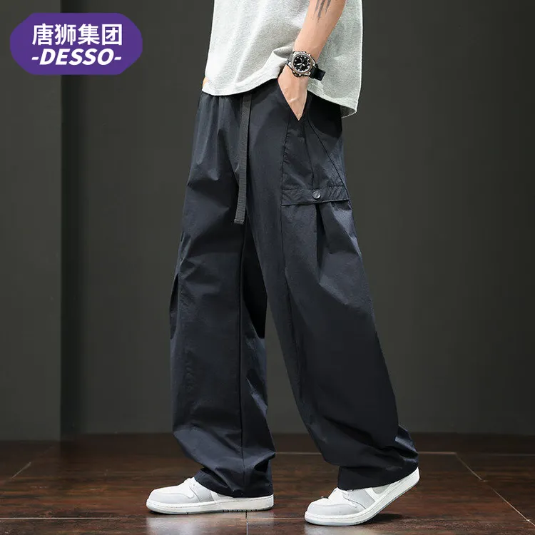 唐狮集团DESSO伞兵裤男潮流新款青少年学生弯刀裤春秋工装休闲裤