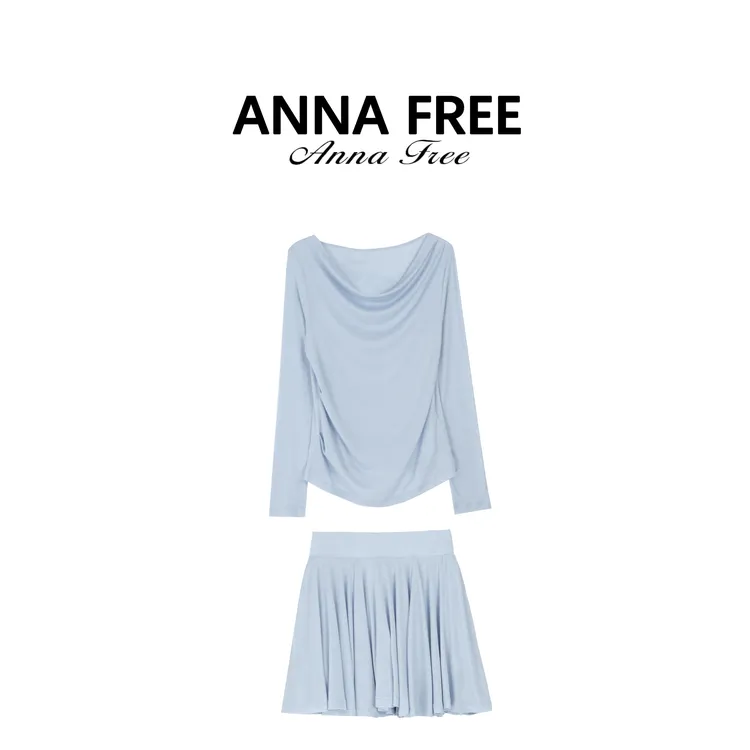 ANNA FREE 有打底莱赛尔轻奢极简设计师简约慵懒时尚套装ZCM25525