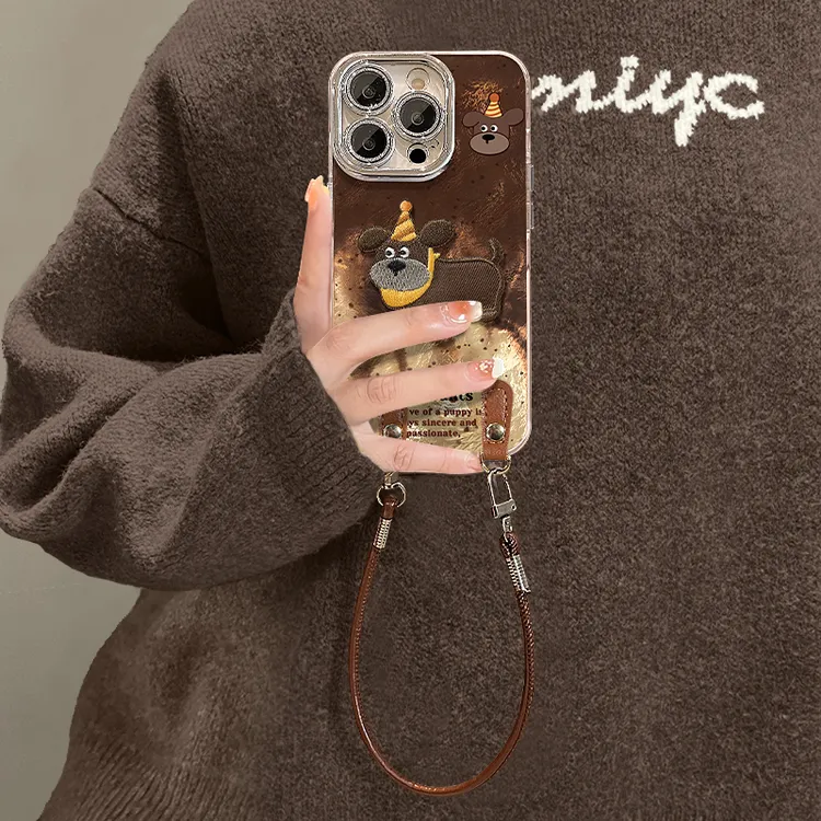 斑点小狗适用苹果vivo华为oppo小米iPhone16创意冰川纹手机壳