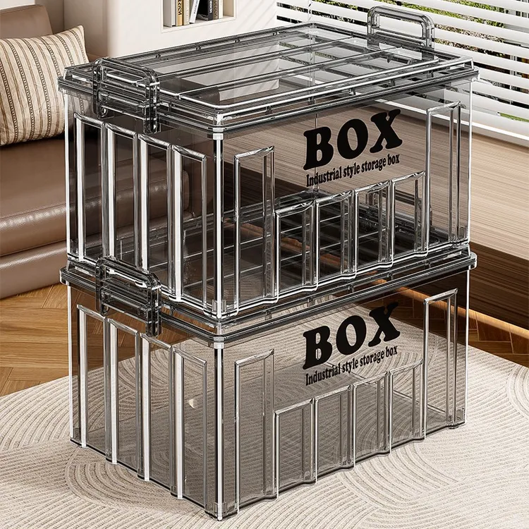 奇喵透明收纳箱家用加厚塑料带盖装零食玩具书本杂物整理箱储物箱