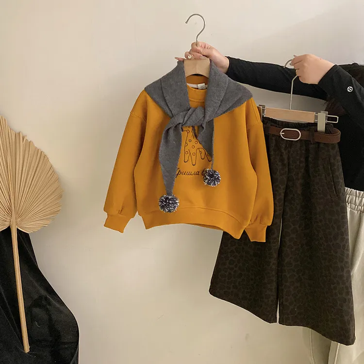 【安安家】韩版女童冬季新款卡通字母加绒卫衣2025休闲上衣Z-TMT04