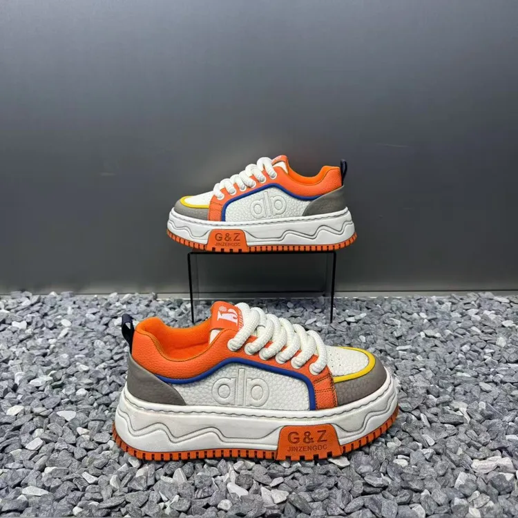 潮流新款男士加绒保暖拼色时尚百搭厚底增高板鞋舒适软底休闲鞋