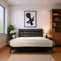 紫气东来#主卧室双人床轻奢简约真皮家用床大床轻奢主卧大床