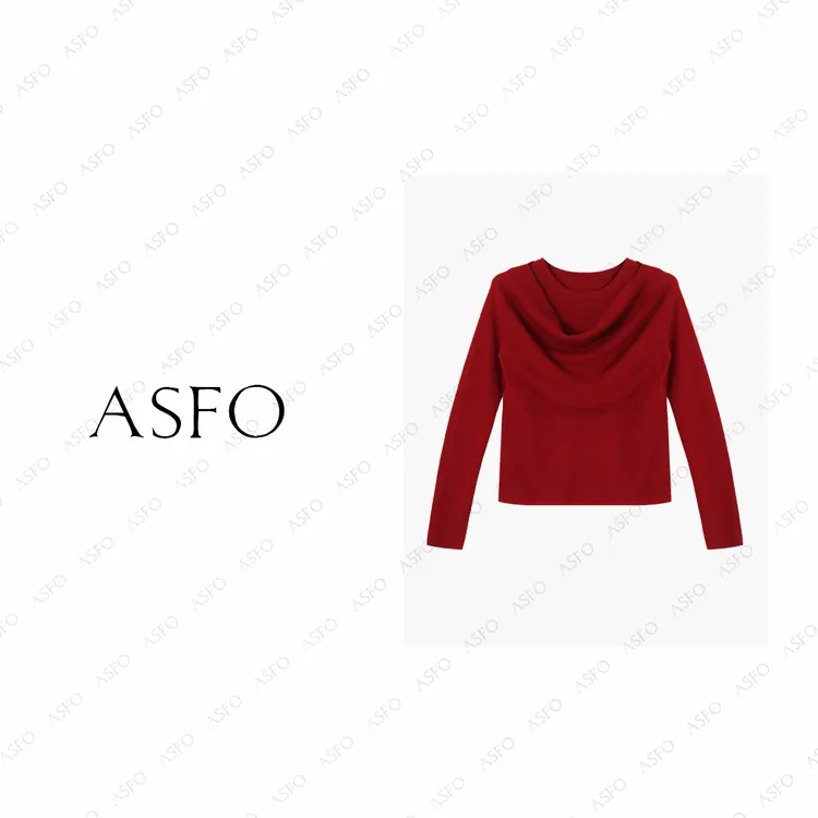 【AS荡漾】25新气质百搭弹力羊毛荡领背心假两件上衣AS25QZZ04248