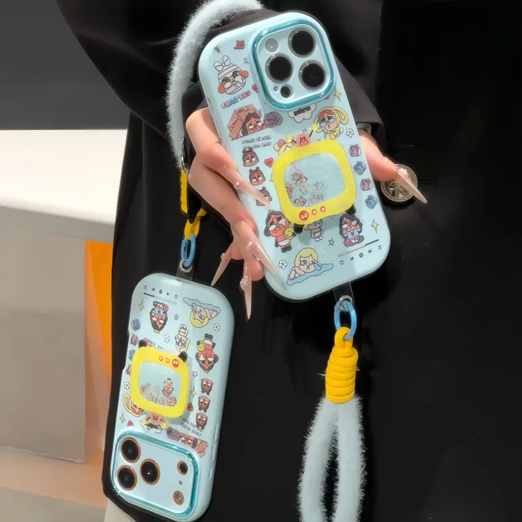 哭娃摇摇乐支架挂绳适用苹果17手机壳iPhone16华为vivo小米14oppo