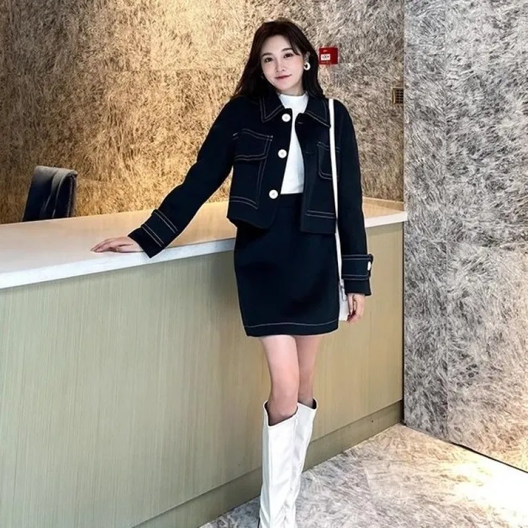 大码女装2025秋季新款胖妹妹mm显瘦遮肉套装设计感时髦炸街两件套