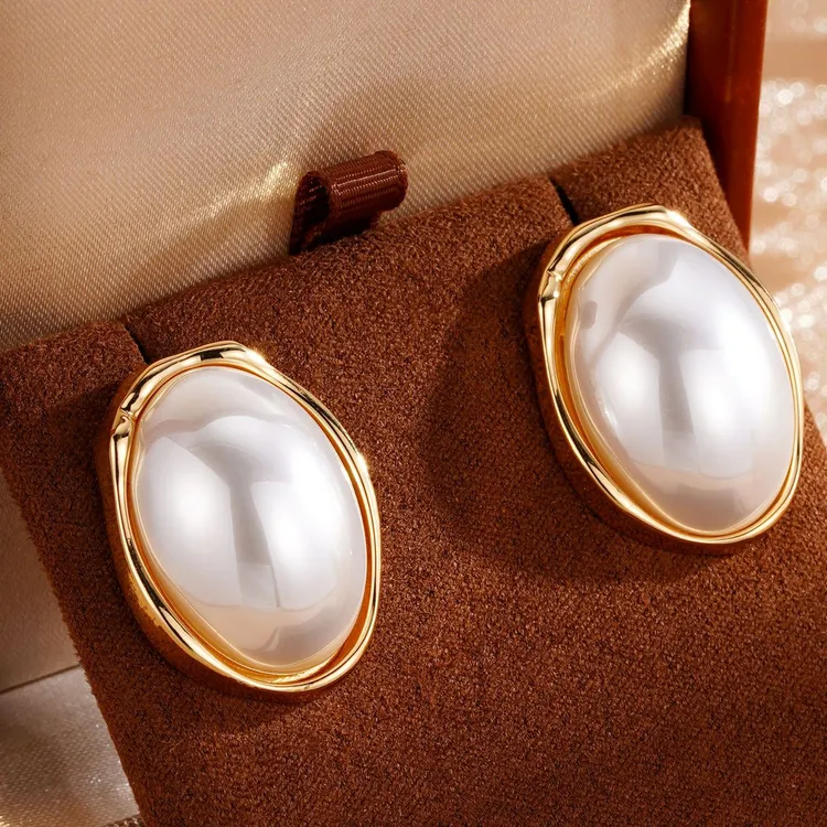 铜合金仿珍珠耳饰 【容儿专属】气质百搭古风法式简约手工耳环轻奢