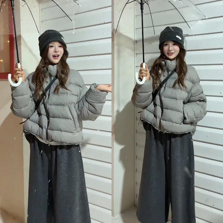 冬季温柔系穿搭女2025新款气质保暖休闲棉服外套时尚休闲裤两件套