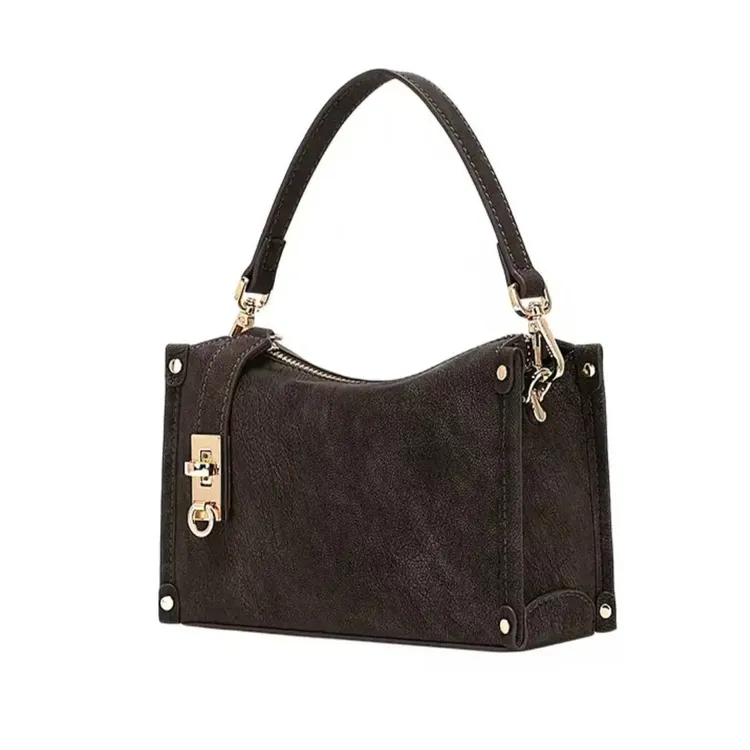 2025轻奢休闲女士【琥珀流光】通勤百搭单肩斜挎手拎经典复古盒子包