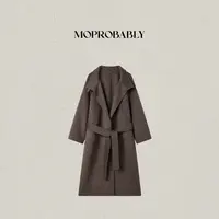 Moprobably李予诺「咖啡厅」"羊毛"氛围感翻领双面呢外套L5460051