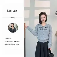 蔡小姐2025秋冬季新款女法式蝴蝶结设计时尚百搭单排扣毛衣上衣