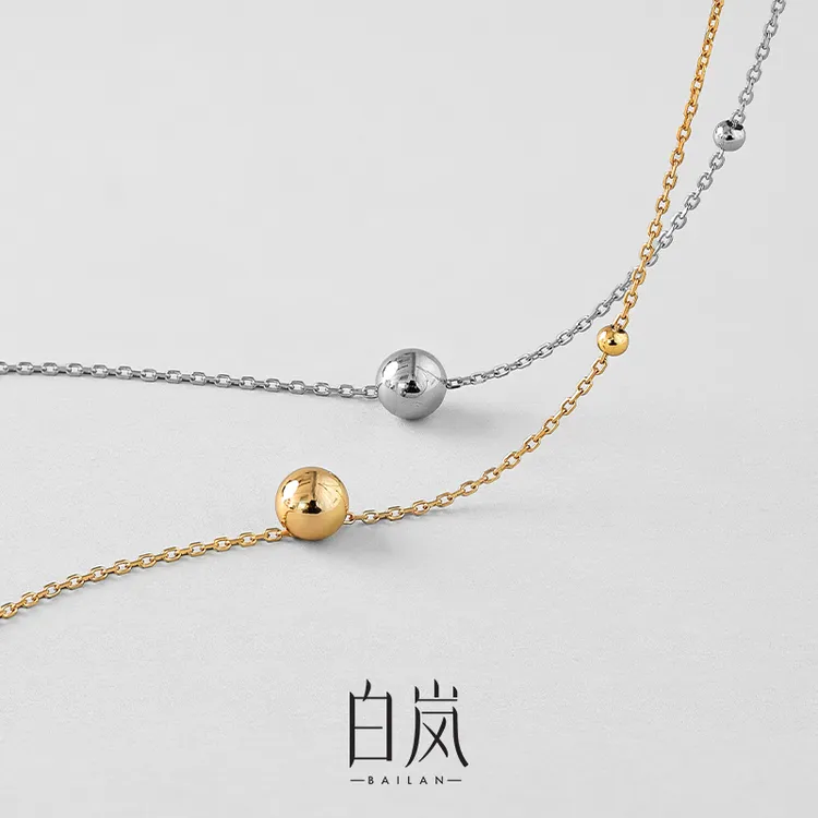 坠链均925银 白岚圆珠项链轻奢女2025新款时尚气质锁骨链XL2820