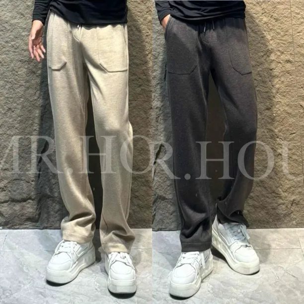 【针织羊毛休闲裤】2025秋冬季新款针织羊毛休闲裤男款直筒百搭裤子