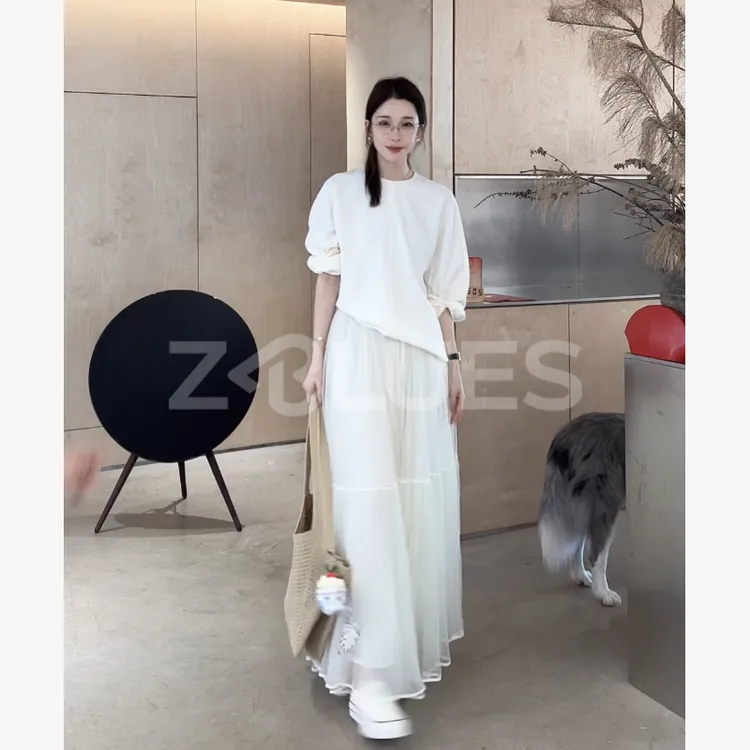 Z.blues【质感具象化】三醋酸混纺绉纱宽松随性长袖上衣YZLHKZ0101