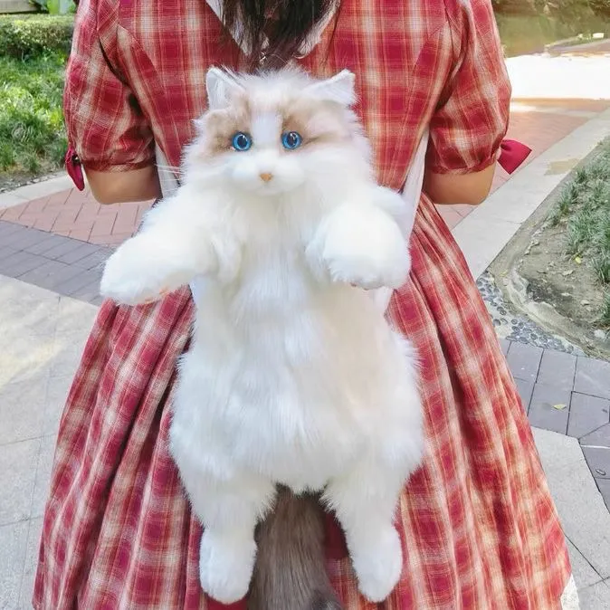 仿真布偶猫咪双肩背包玩偶毛绒公仔玩具送女生朋友生日情人节礼物