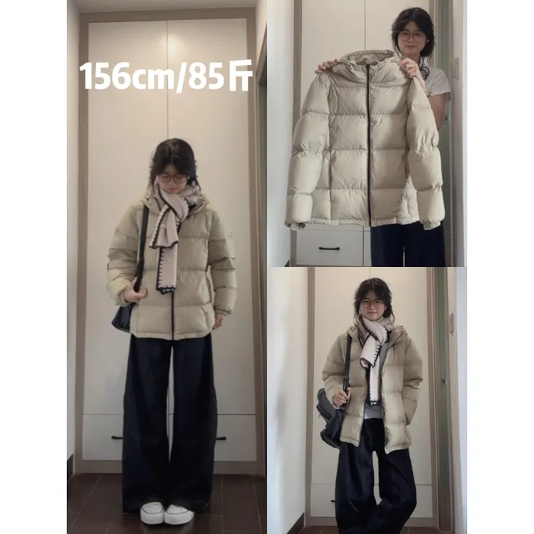 MARIE.COCO高级感超好看连帽加厚棉衣棉袄女冬季新款阔腿牛仔长裤