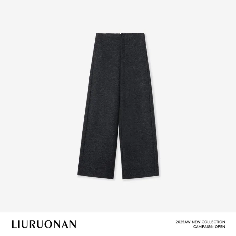 LIURUONAN 25WIN【毛呢西裤】极简肌理感修身显瘦加绒通勤休闲裤女