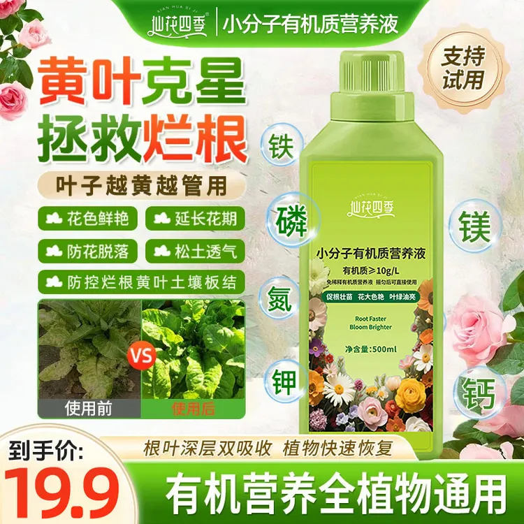小分子有机营养液家庭园艺促生长改善黄叶温和不伤根苗植物通用型